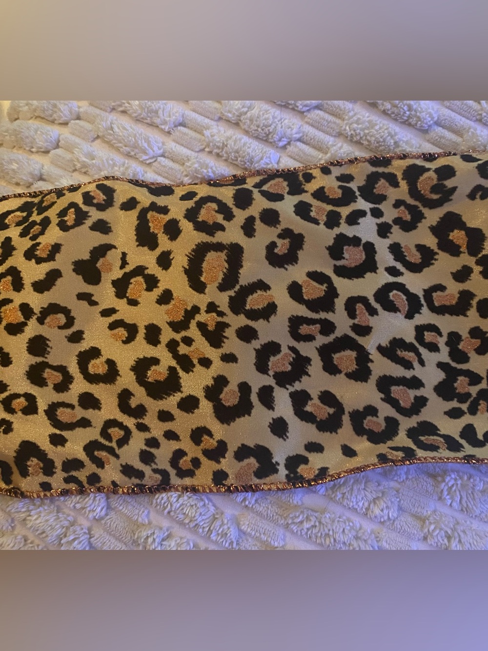 Extra Wide Leopard Print Wired Ribbon 5” x 25 Yards Premium Decorative Ribbon
